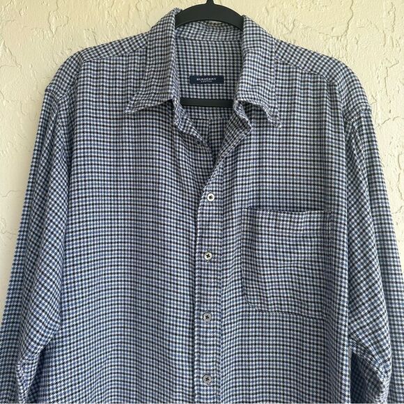BURBERRY Shirt Men Large Vintage Herringbone Button Down Long Sleeve Cotton - Picture 3 of 10